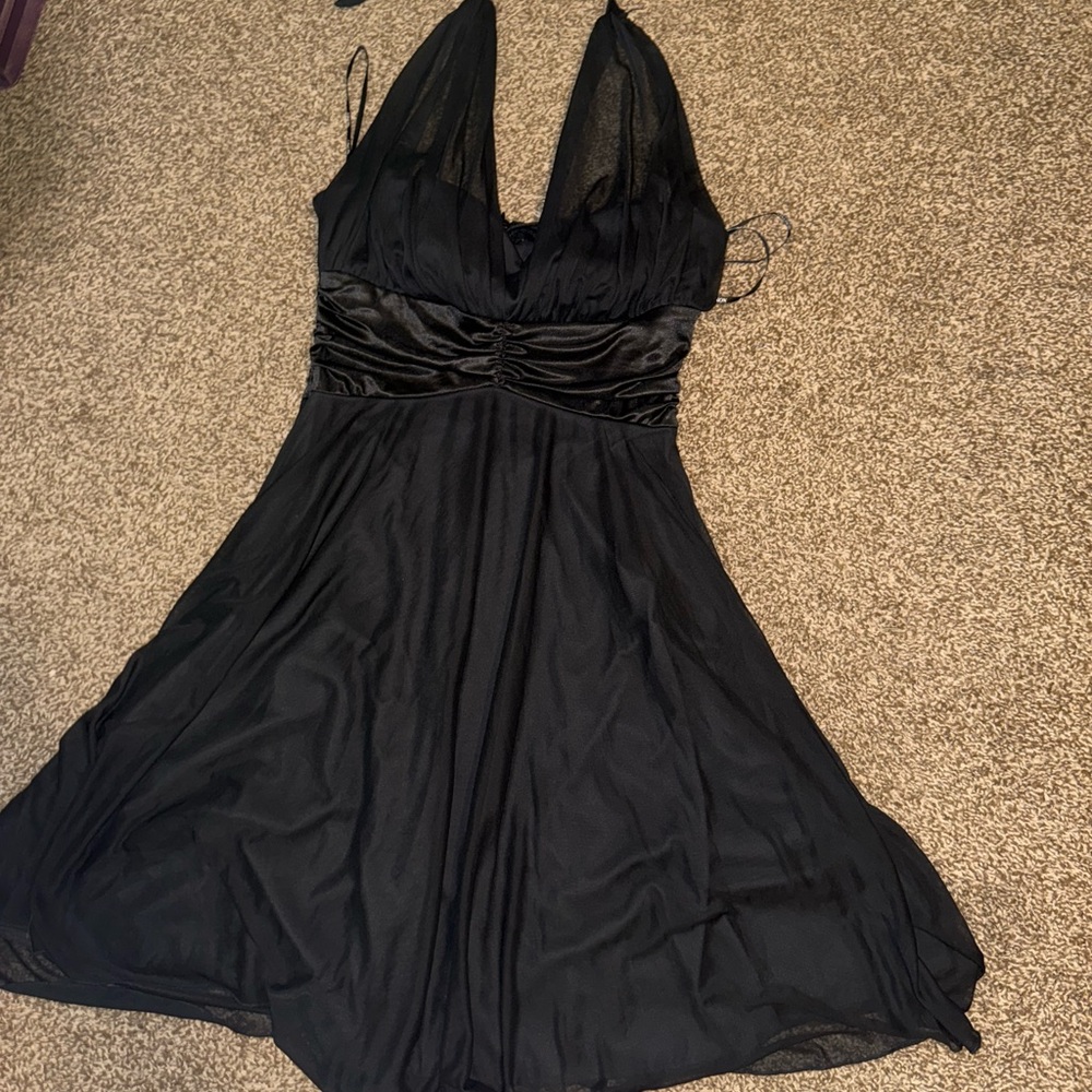 Elegant Black Halter Dress
